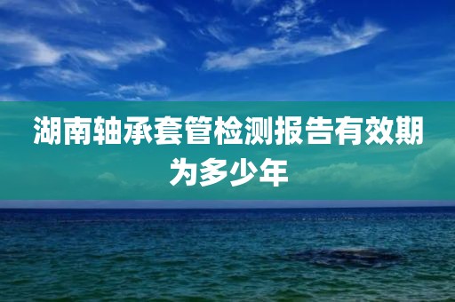 湖南轴承套管检测报告有效期为多少年