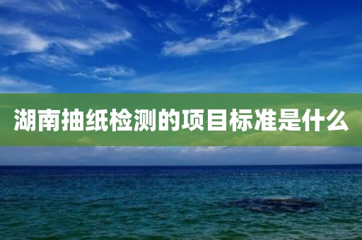 湖南抽纸检测的项目标准是什么